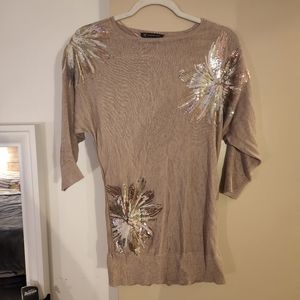 International Concepts Women's Flower Sequine Top